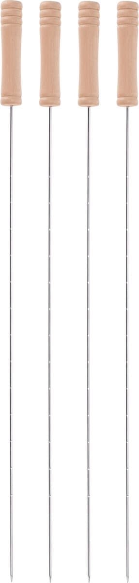 4x stuks Barbecue spiezen/vleespennen van metaal 40 cm - Barbecue benodigdheden - Spiezen/pennen voor vlees