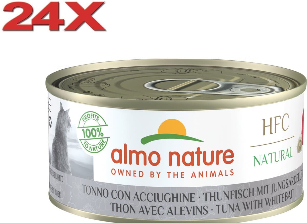 Almo Nature HFC - Kattenvoer - Tonijn & Jonge Ansjovis - 24x150gr