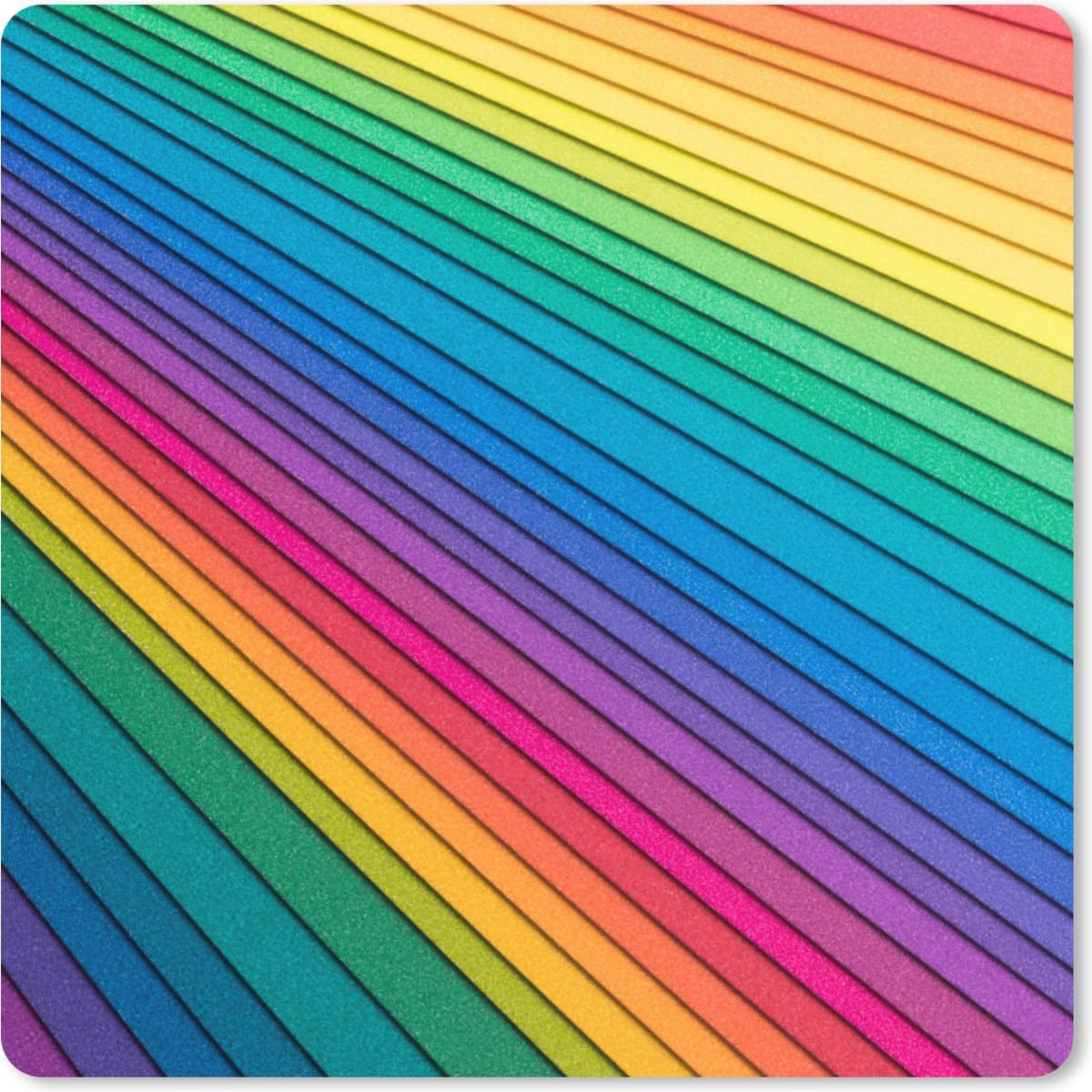Muismat XXL 50x50 cm - Bureau onderlegger - Bureau mat Regenboog gekleurd papier - Bureaumat - Gaming mousepad xl - Bureaulegger groot - Computer deskmat