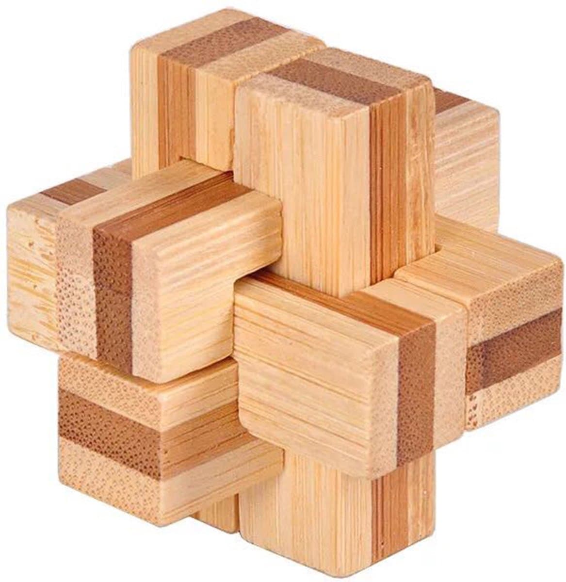 DW4Trading 3D Bamboo Breinpuzzel Knoop 2 - 5x5 cm