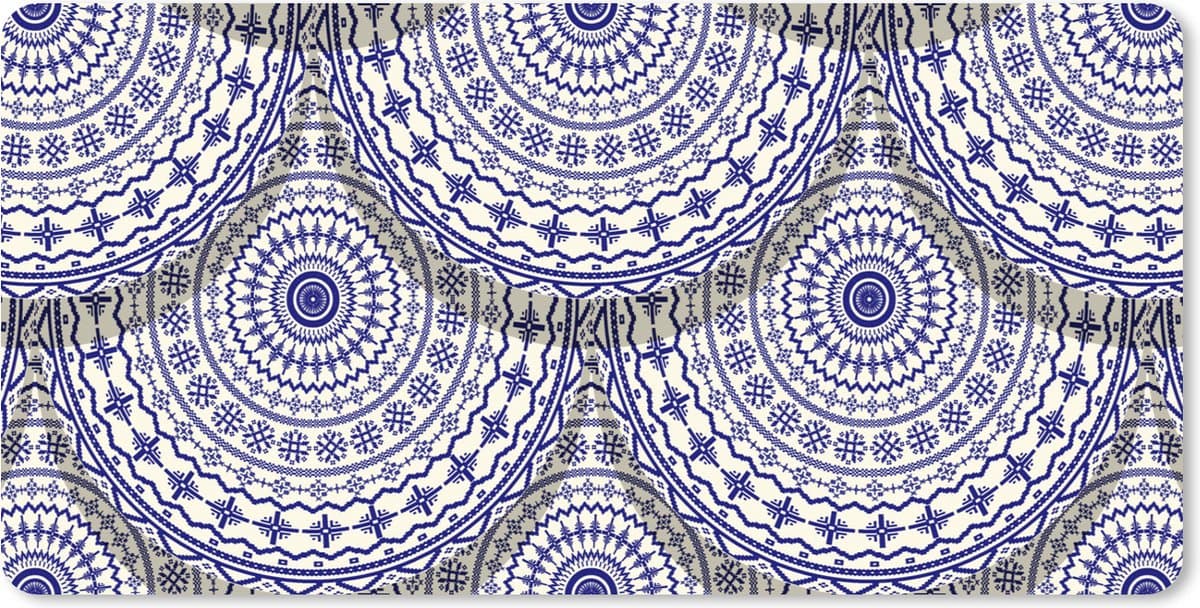 Muismat XXL 80x40 cm - Bureau onderlegger - Bureau mat Design - Delfts Blauw - Patronen - Bureaumat - Gaming mousepad xl - Bureaulegger groot - Computer deskmat