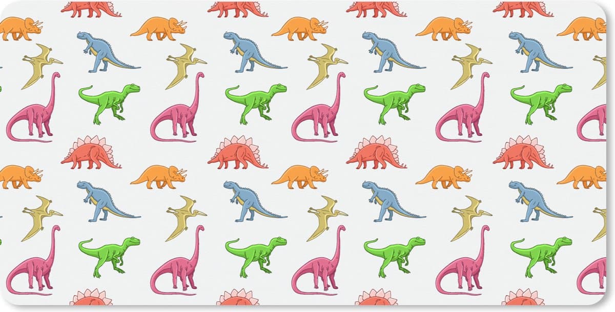 Muismat XXL 90x45 cm - Bureau onderlegger - Bureau mat Patronen - Dino - Kinderen - Jongens - Kleuren - Kids - Jongen - Bureaumat - Gaming mousepad xl - Bureaulegger groot - Computer deskmat