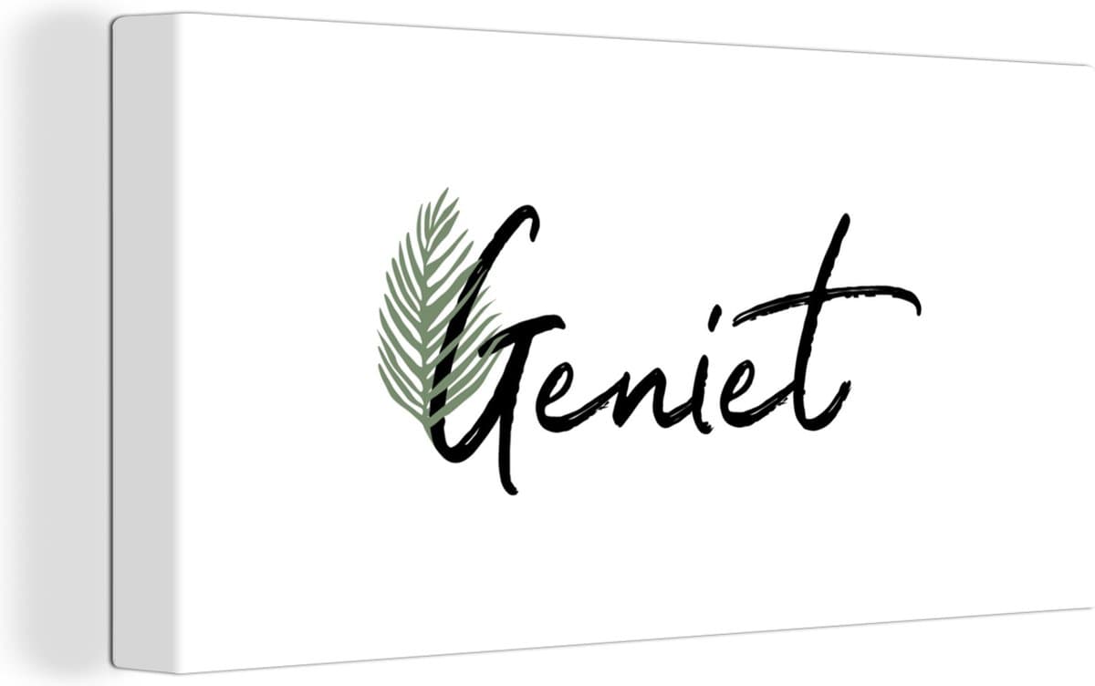 Canvas Schilderij Geniet - Quotes - Spreuken - 80x40 cm - Wanddecoratie