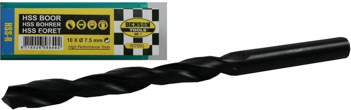 Benson Metaalboor set - HSS - 7.5 mm - 10 stuks - Inclusief opbergbox