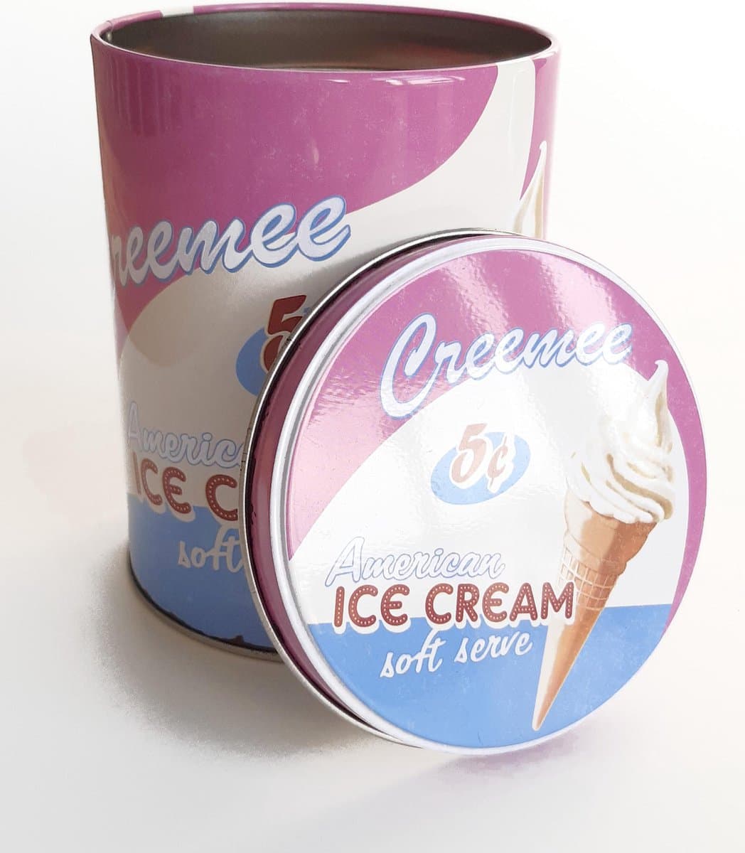 Ice Cream - Tin Box Rond - Bewaarblik