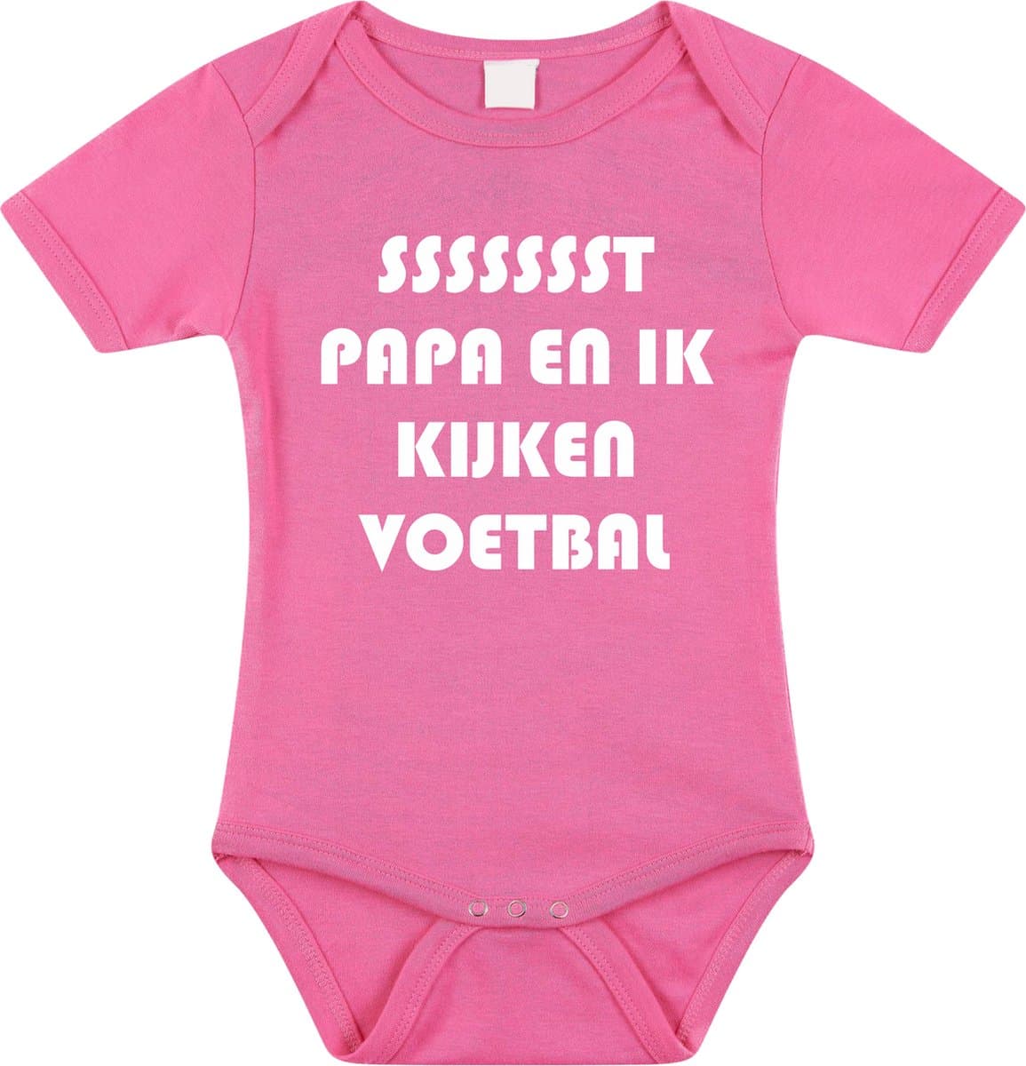 Rompertjes baby - papa en ik kijken voetbal - baby kleding met tekst - kraamcadeau jongen - maat 92 roze