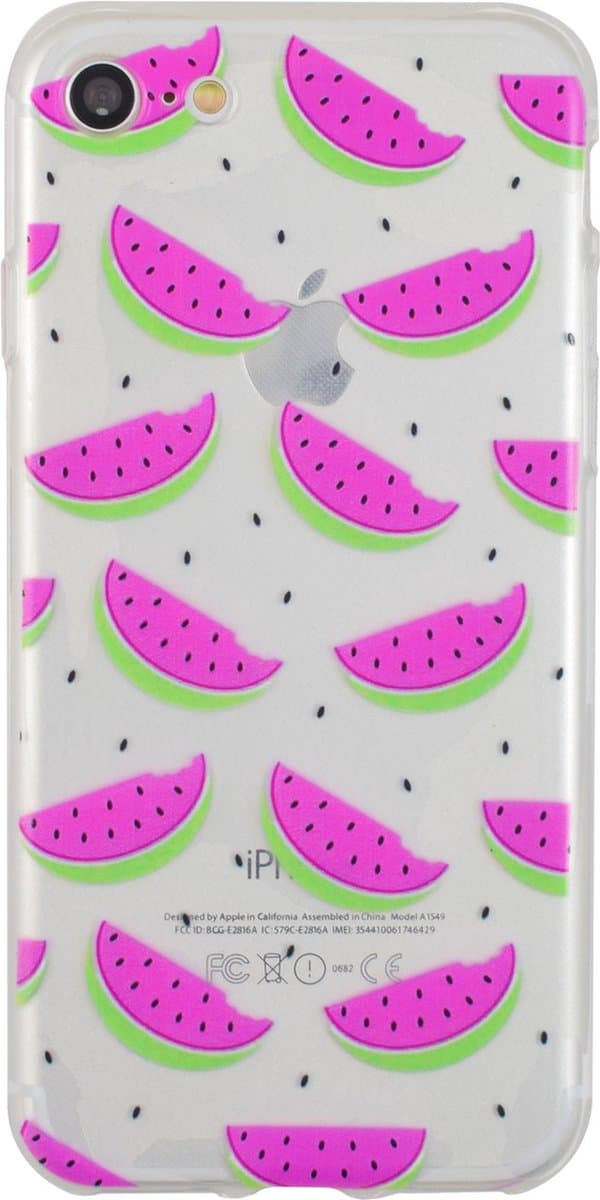Peachy Doorzichtig watermeloen silicone hoesje geschikt voor iPhone 7 8 SE 2020 SE 2022 case cover watermelon