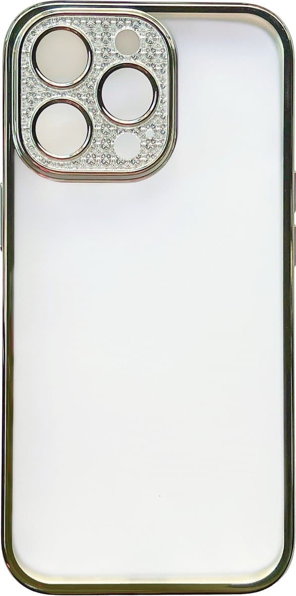 Casemania Hoesje Geschikt voor Apple iPhone 13 Pro Max - Groen - Transparant Back Cover met Glitter Camera Bescherming
