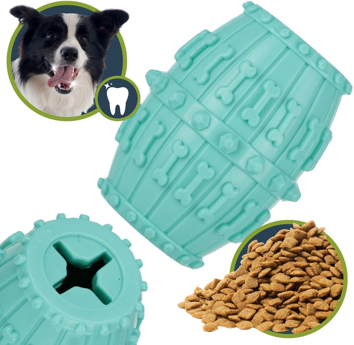 Hondenspeeltje, bijtspeeltje met noppen voor snacks, 2in1 speelgoed en beloning 11,5 cm