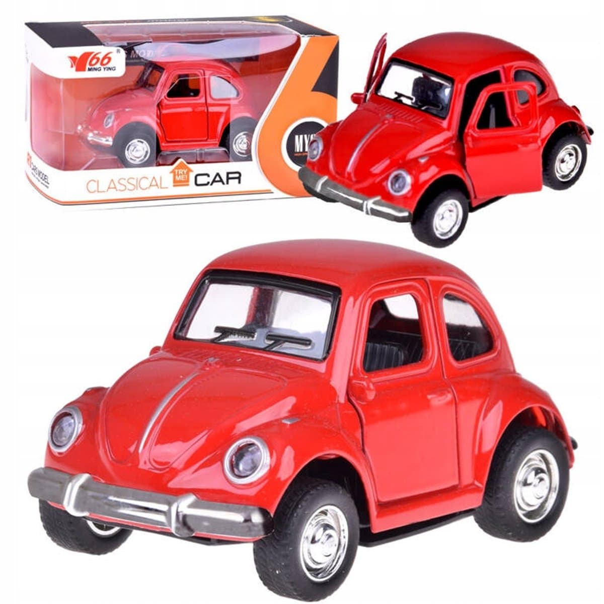 Metalen Speelgoedauto met Deuren, Licht & Geluid - Rood