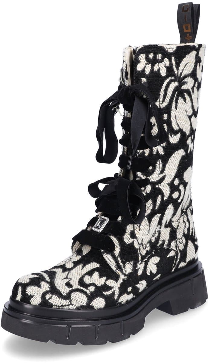 Gio+ dames halfhoge laarzen zwart wit
