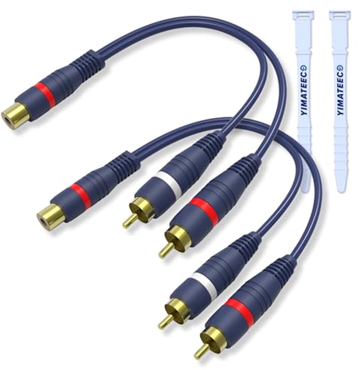 RCA Y-Adapter Splitter Kabel - 1 Vrouwelijk naar 2 Mannelijk voor Audio en Video