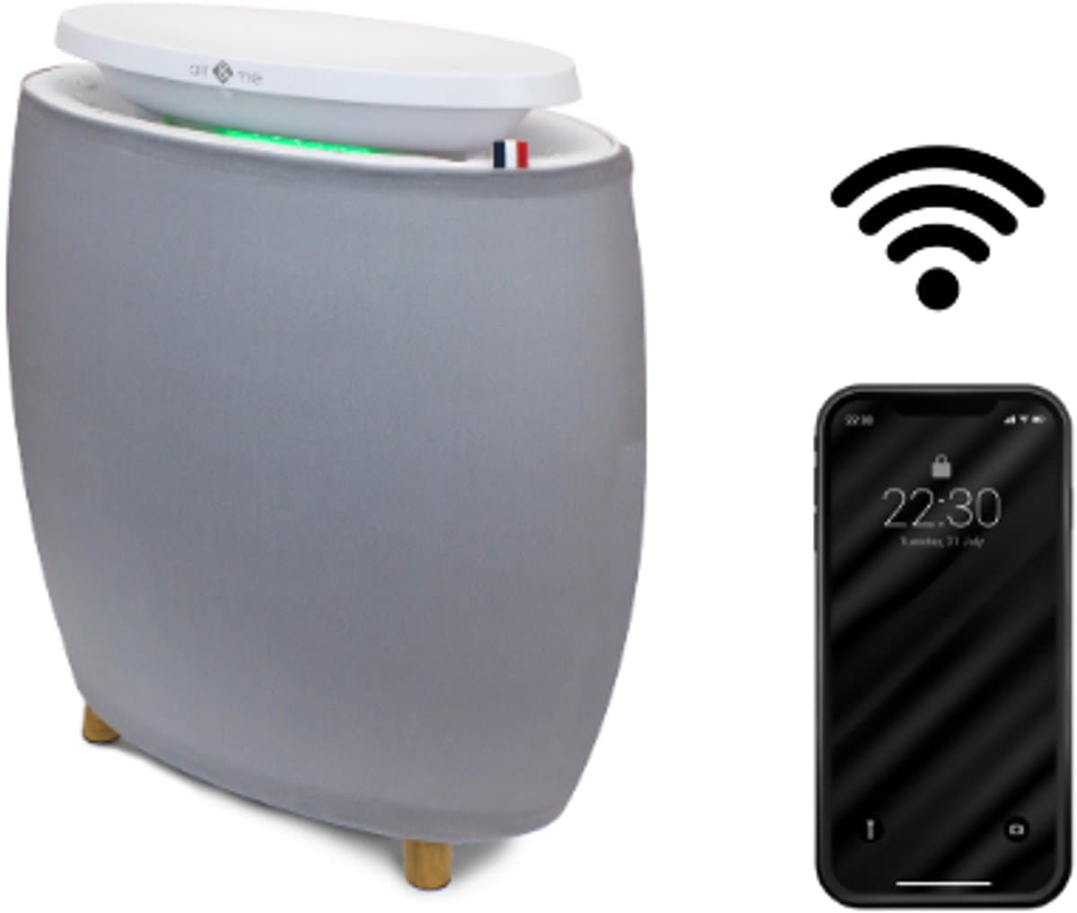 AIR AND ME Lendou Luchtreiniger – 35 m² – 300 m³/u – HEPA & Actieve Koolstoffilter – Wifi & App (iOS/Android) – Google Home – 4 Snelheden + Turbo – 37-60 dB – 2 USB-poorten