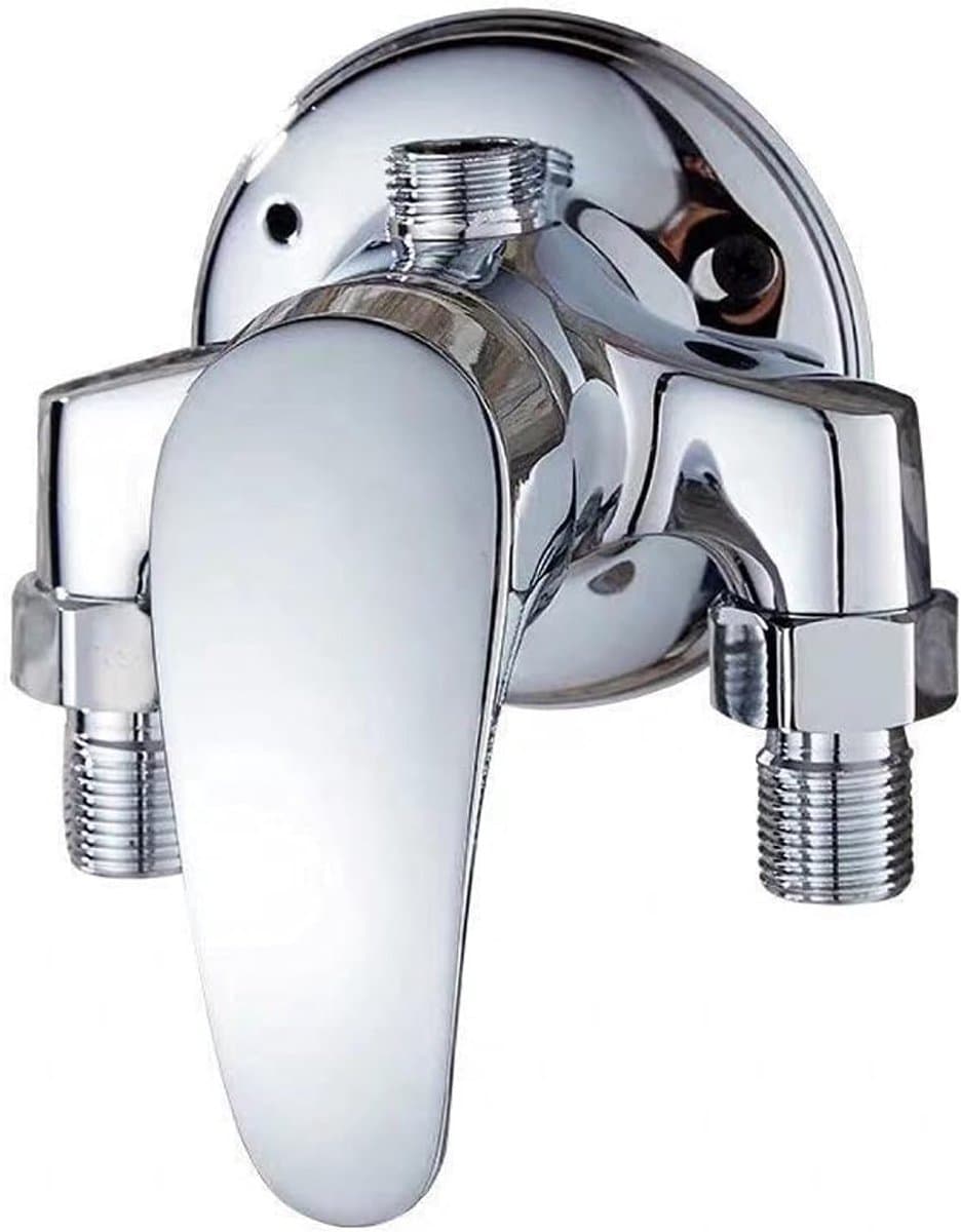 Mmgoqqt - Wandgeplaatste messing Enkele Handgreep Douchesmengkraan - Voor Badkamer Koud-Warm Water - Chroom