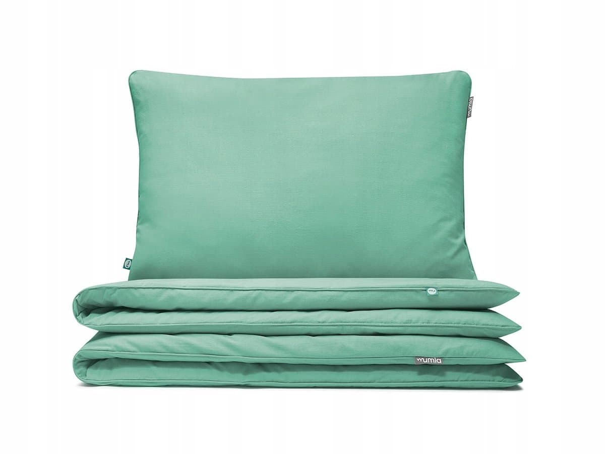 Basic Groen Kinderbeddengoed 90x120 cm + 60x40 cm - 100% Katoen