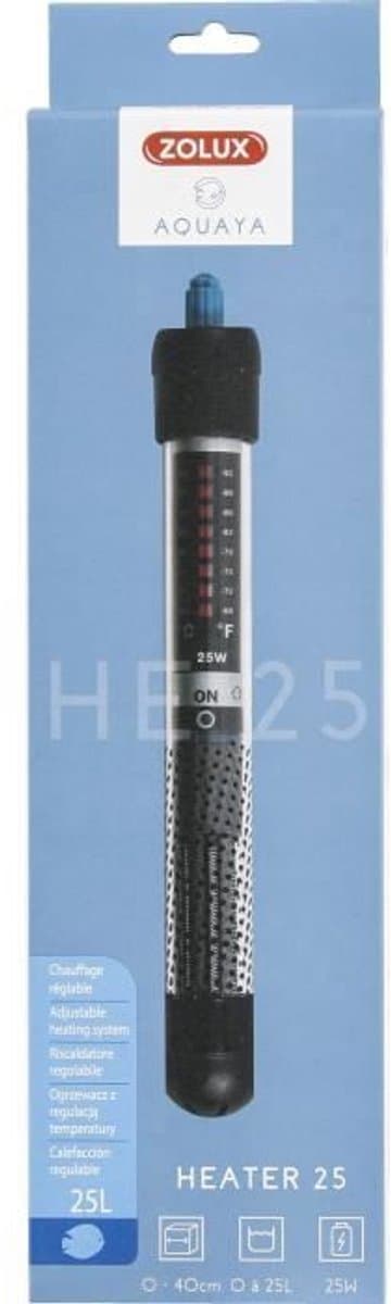 Aquariumverwarming - ZOLUX - Heater 25 - 25 W - Lengte 23 cm - Voor 20 tot 50 liter