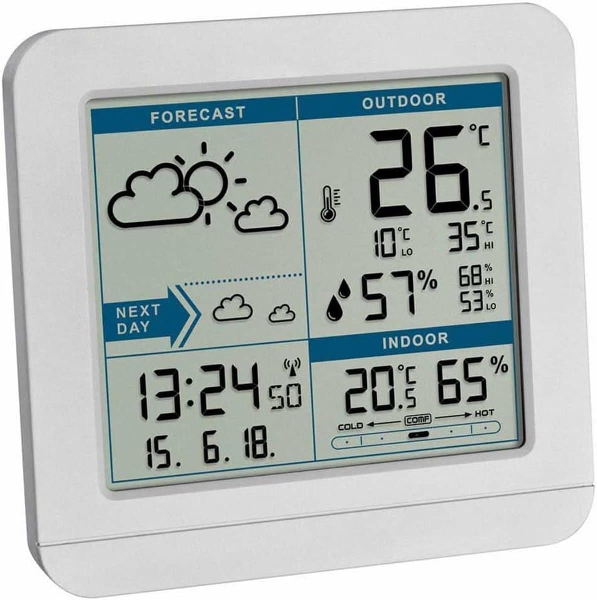 Draadloos Weerstation met Temperatuur- en Vochtigheidsmonitor voor Binnen en Buiten