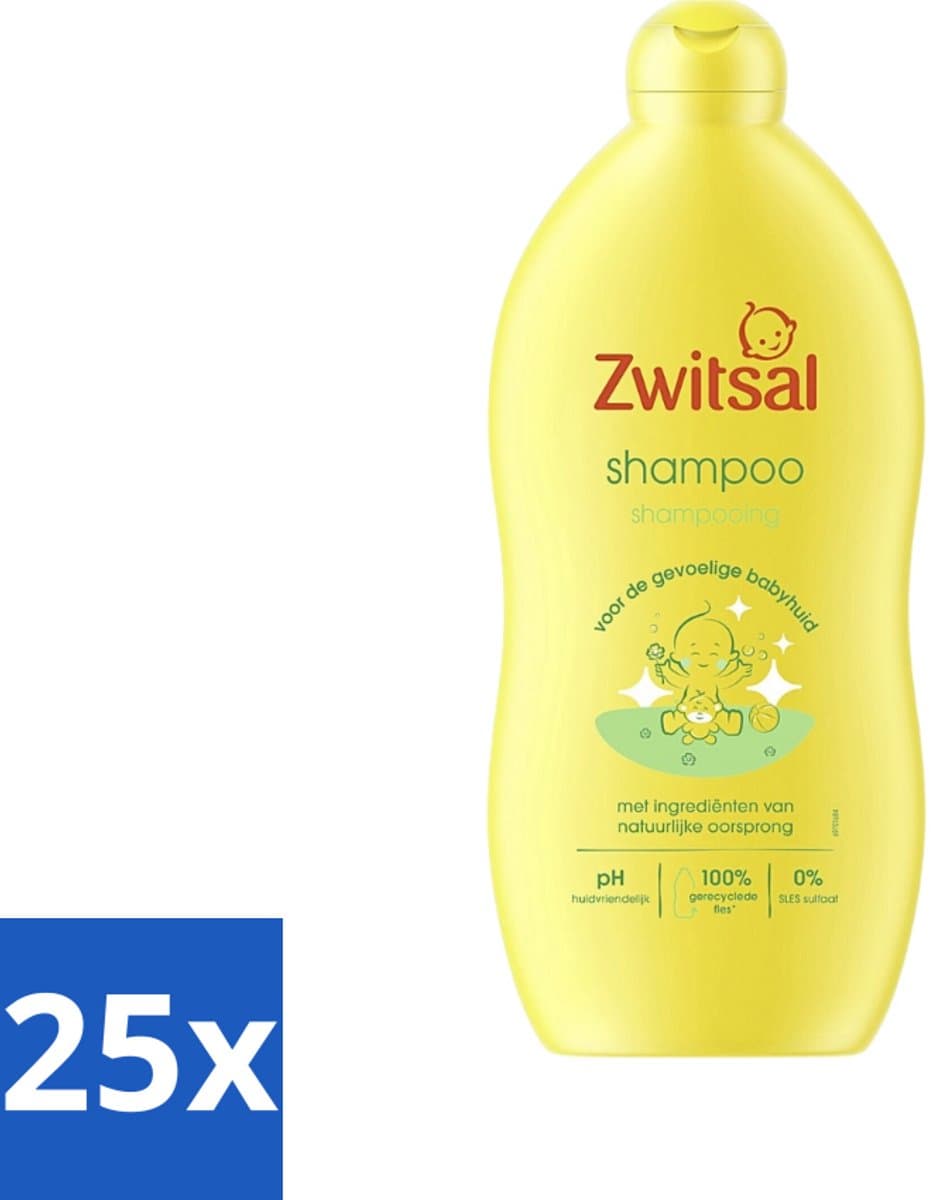 25 x Zwitsal - Shampoo - Mild - Voor Dagelijks Gebruik - 700 ml - Baby Shampoo - Mild Shampoo - Anti-prik Shampoo - Zwitsal Shampoo - Baby Haar Reinigen