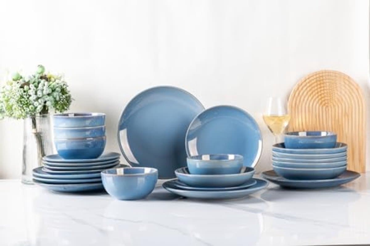 PromoHome Keramische Dinerware Set 24-delig - Vaatwasserbestendig en Magnetronveilig