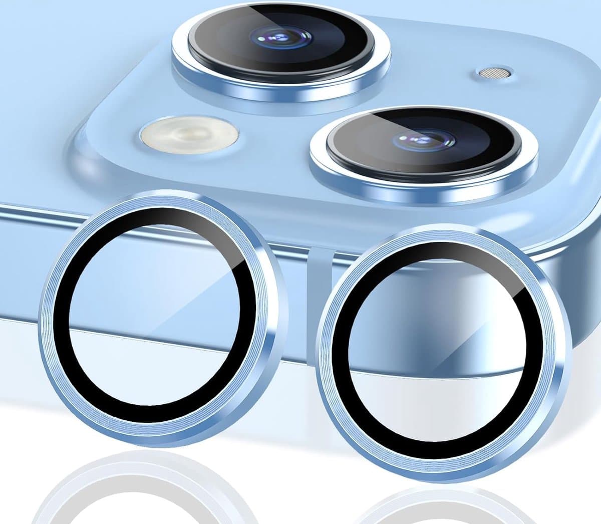 Casemania Camera Lens Glas Geschikt voor Apple iPhone 15 Plus - Gehard Glas Camera Protector - Blauw