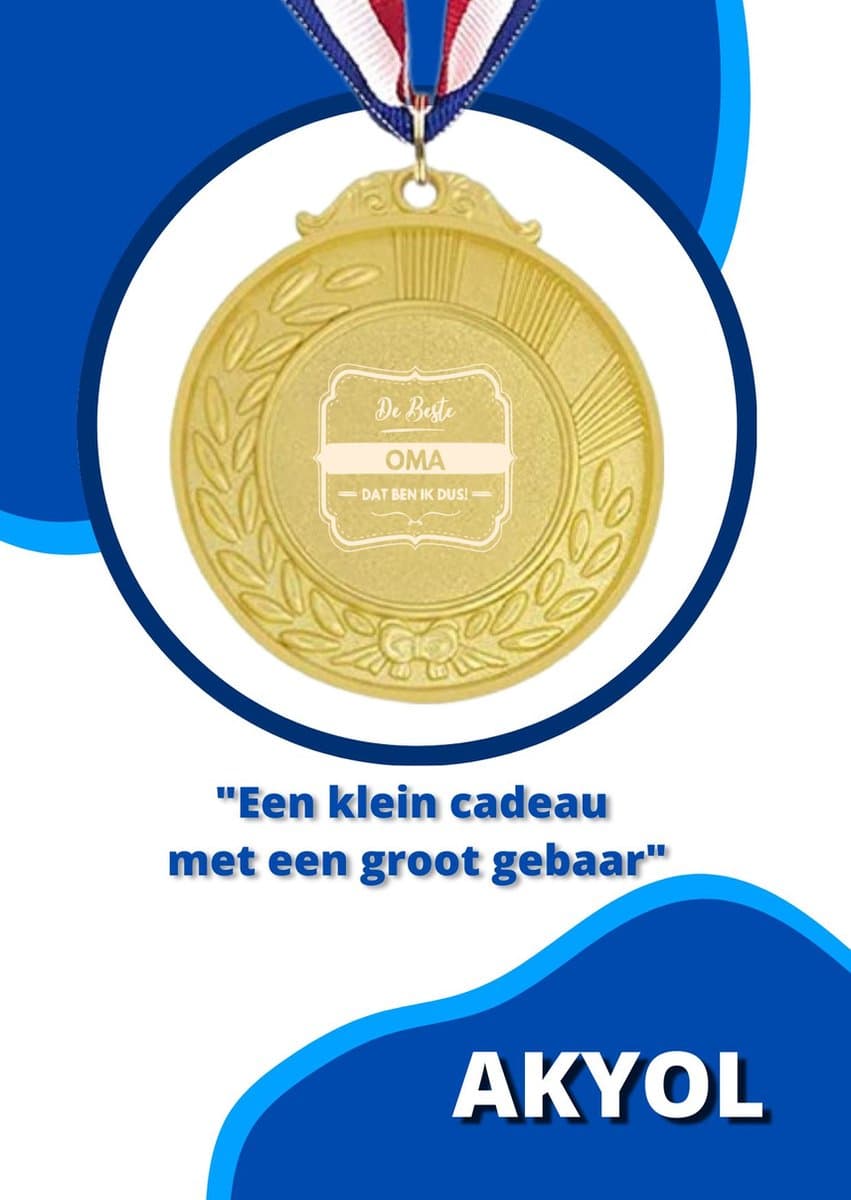 Akyol - de beste oma dat ben ik dus medaille goudkleuring - Oma - familie - cadeau