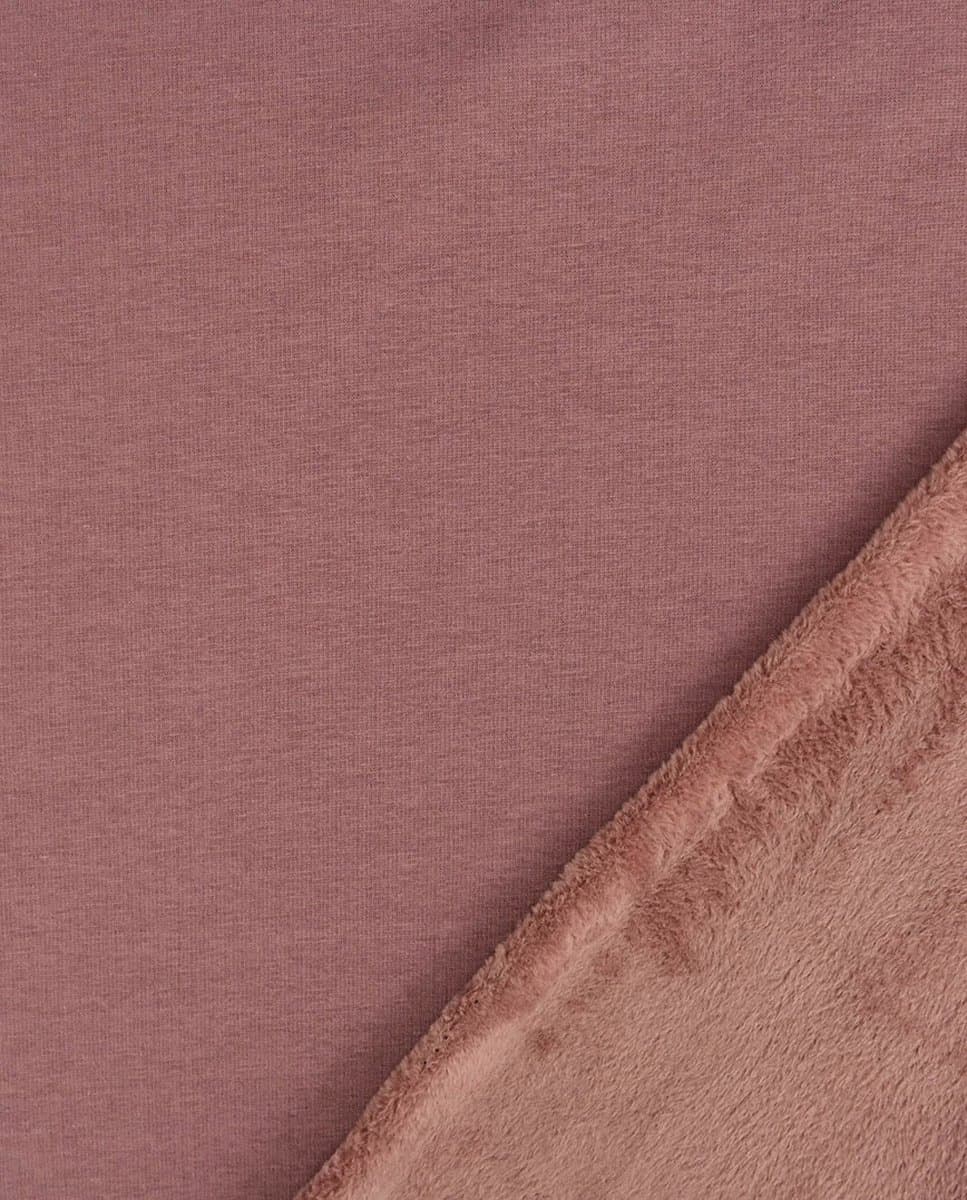 Alpen Fleece Stof Uni per Meter – Donker Oud Roze – Warm & Zacht – Met Fleece Binnenkant – Voor Hoodies, Joggingbroeken & Loungewear