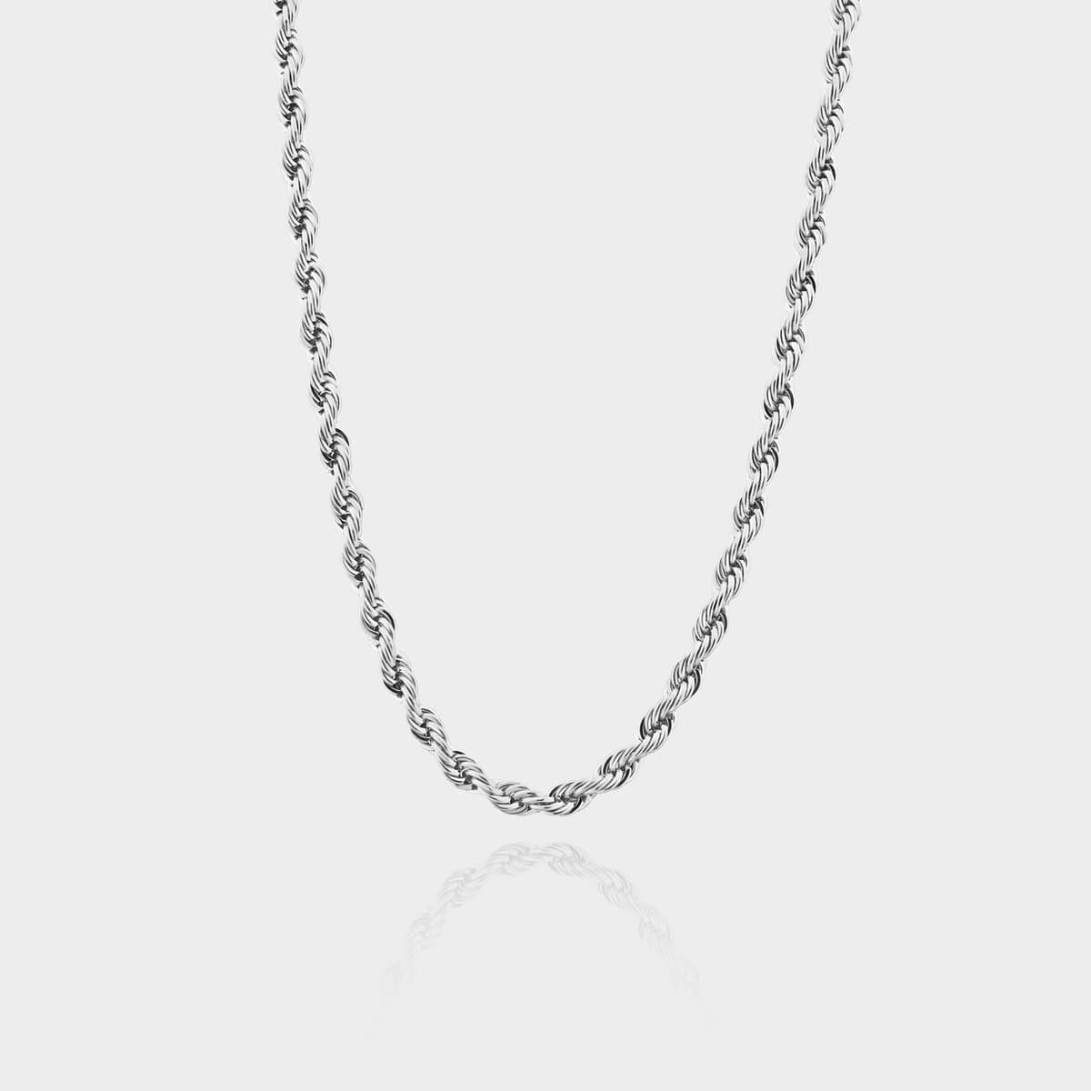 Rope Ketting 5 mm - Zilveren Schakelketting - 50 cm lang - Ketting Heren - Olympus Jewelry