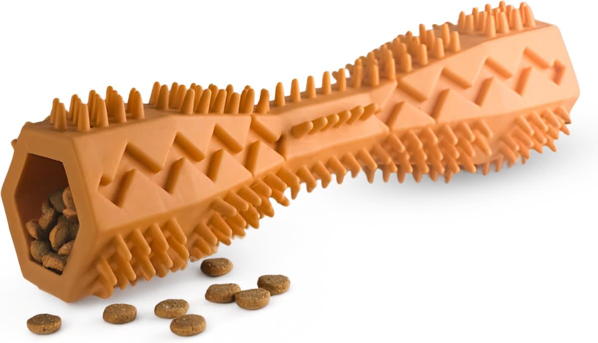VSpecial - kauwstaaf - kauwspeelgoed - kauwbot - kauwstaaf - honden speelgoed - rubber - hondenspeelgoed rubber - maat S - speelstaaf - oranje