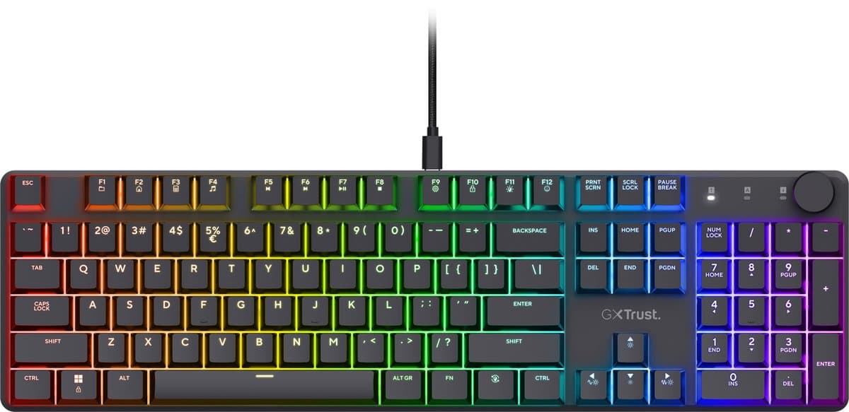Trust GXT 866 Torix Mechanisch Gaming Toetsenbord Qwerty Zwart