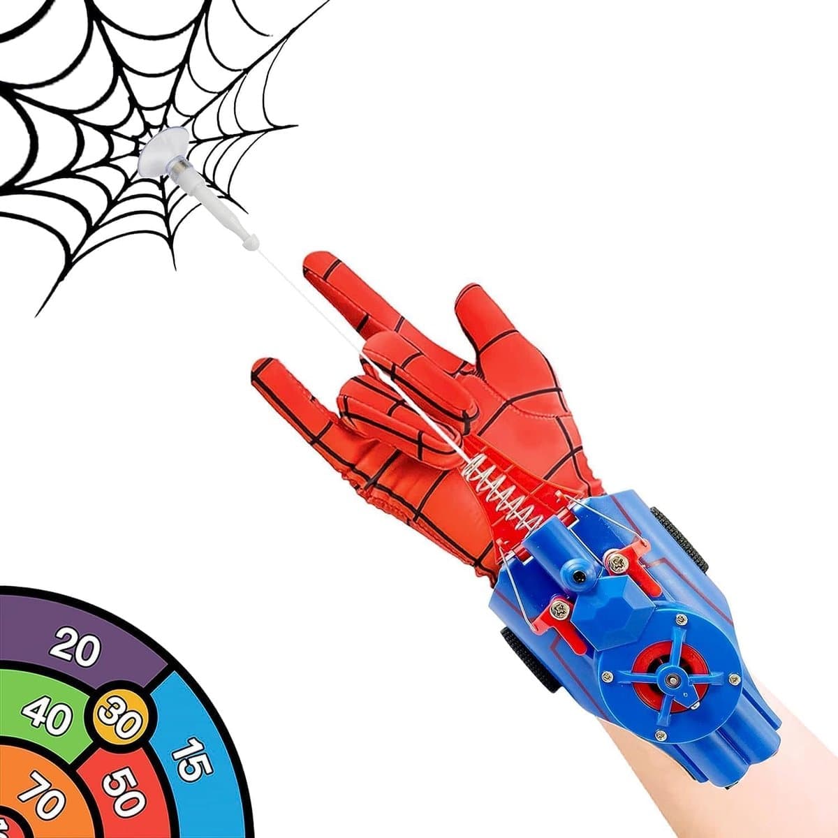 JUST23 Web Shooter Telescopic - Blauw - Gebaseerd op Spiderman - Makkelijke touwterughaling - Spiderman handschoen