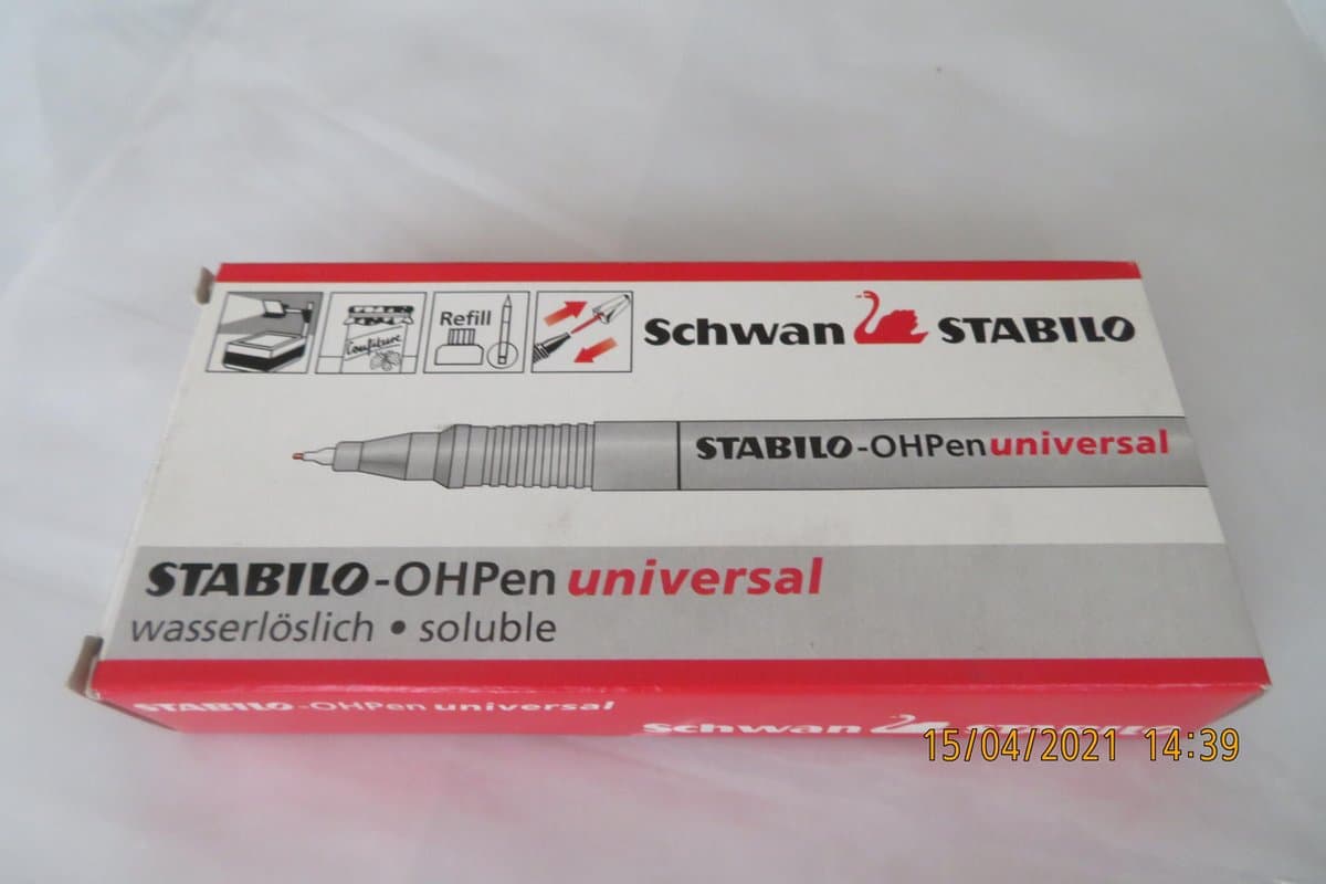 Stabilo Ohpen Watersoluble Superfine Black, Pack of 10, UNIVERSAL SUPER FINE SW851-46 Pens