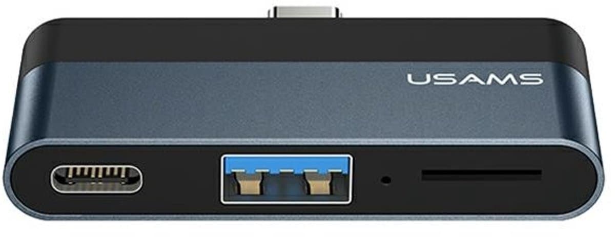 USAMS Adapter HUB USB 3.0/USB-C/Micro SD grijs/grijs SJ491HUB01 (US-SJ491)