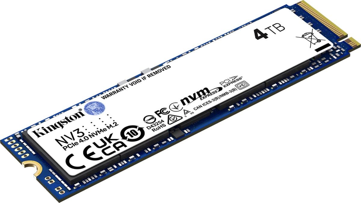 Kingston NV3 M.2 2280 NVMe 4TB - SSD M.2 2280 - PCI Express 4.0 x4 - 4 TB - NVMe 1.4 - 1.28PB - PS5 Compatible - blauw