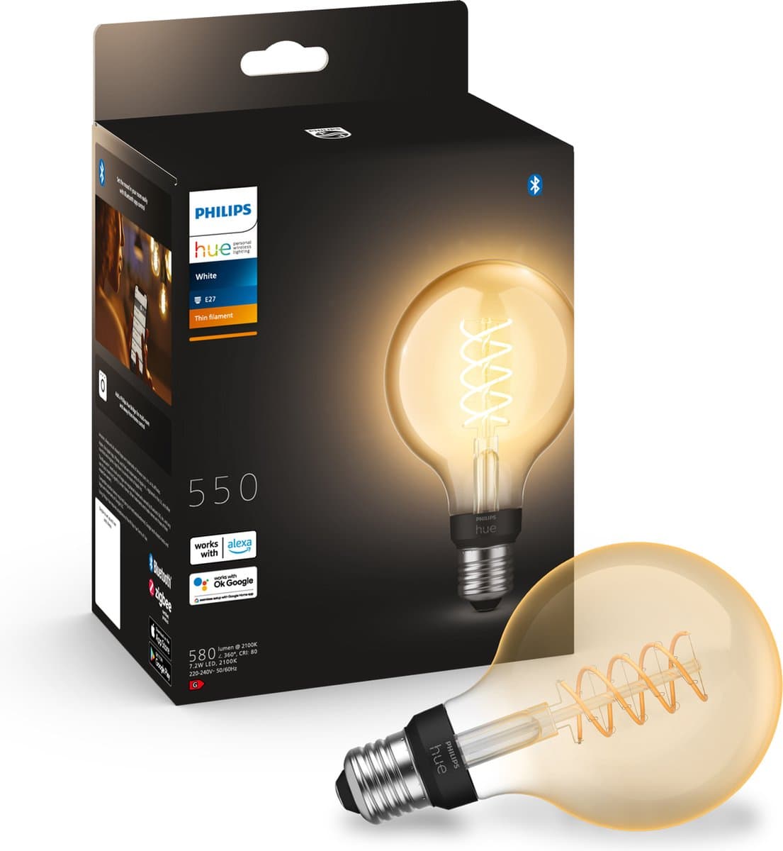 Philips Hue Filamentlamp White Globe G93 E27 - 2023