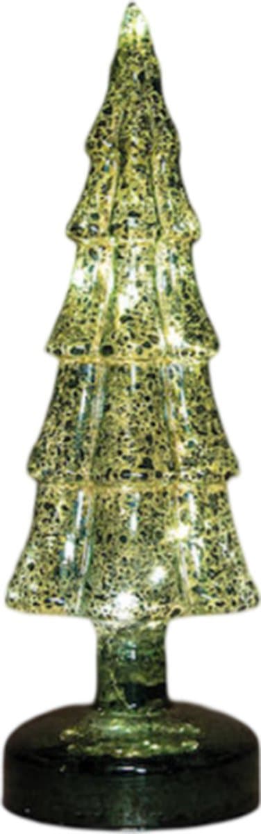 Kerstboompje glas led op batterij met timer 27.5x9.5 cm groen Anna'...