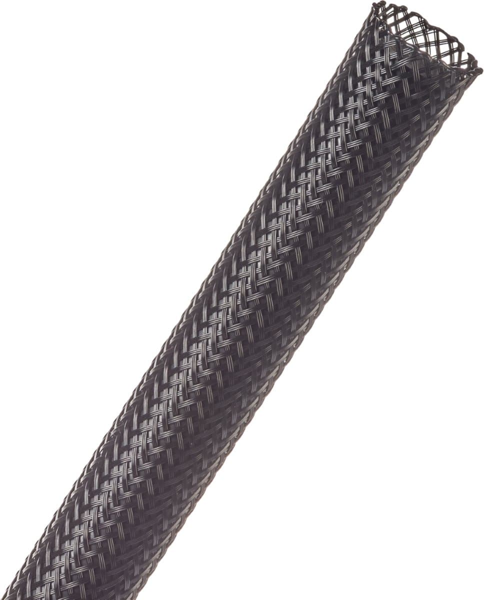 Techflex-PTN0.38BK/18-Kabelsok-Kabelsleeve-Kabelbeschermer-Kabel Management–Kabelkous-Kabelmantel-Maat: 4,82 - 12.7 mm-Kleur: Zwart-Lengte: 18 mtr