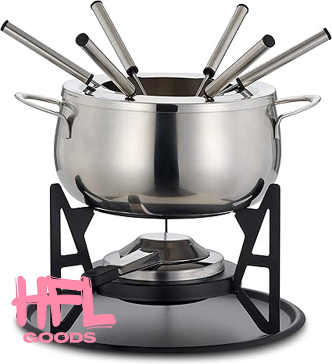 HFL Goods Fondue Set - 10 Delige RVS Set Fondue