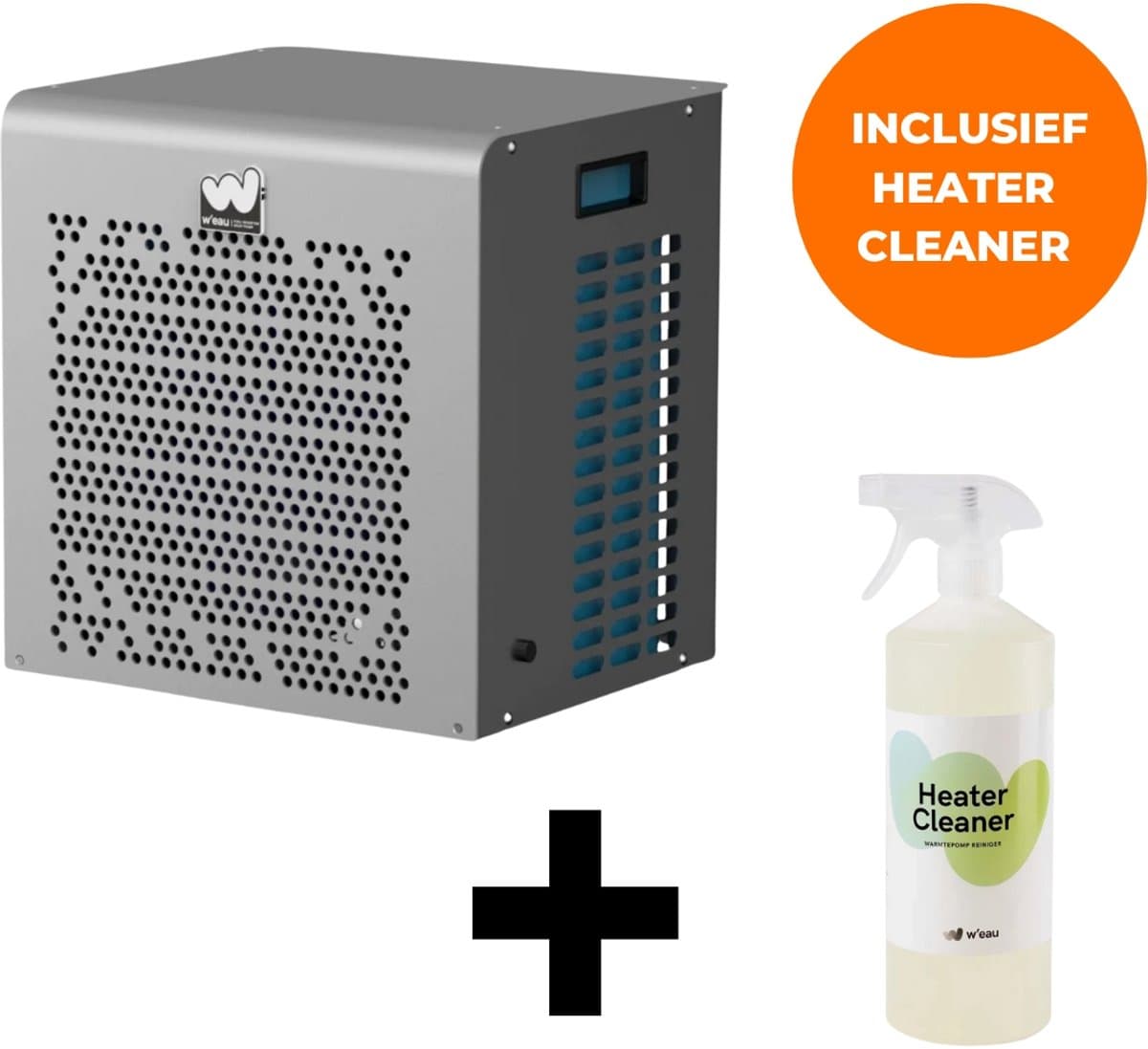W'eau Mini inverter zwembad warmtepomp - 4,5kW - Warmtepomp zwembad - Plug & Play - voor zwembaden tot 14.000L - Inclusief Heater Cleaner