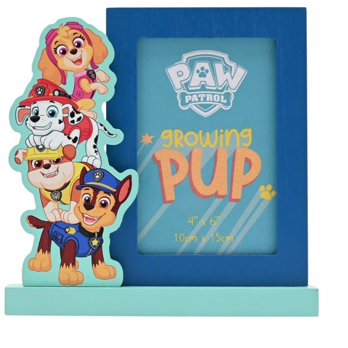 Paw Patrol fotolijst met 'Chase - Sky - Rubble - Marchall' - Hout - 10 x 15 cm