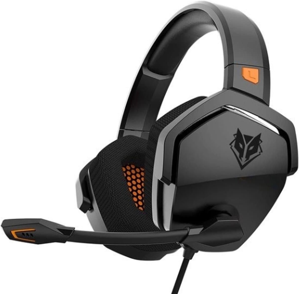 Intelectro Gaming Headset - Ervaar Gaming op een Geheel Nieuw Niveau! - Noise Cancelling - Geschikt voor PS4/Xbox 1/PC/Nintendo Switch - Zwart/Oranje - Levering Sneller dan Aangegeven!