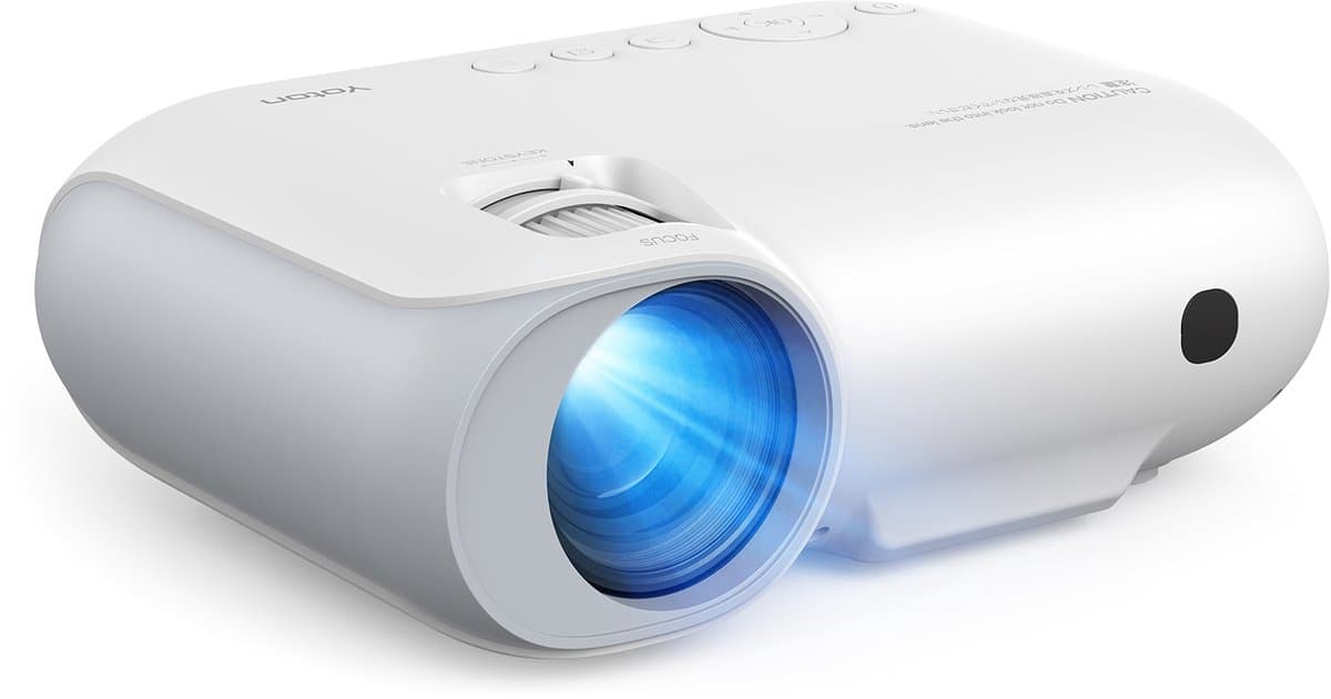 Yoton Y7 Beamer - Native 1080P - 9000 Lumen - 200" Projectie -5G Wifi en Bluetooth - Mini Beamer met Draagtas - Wit