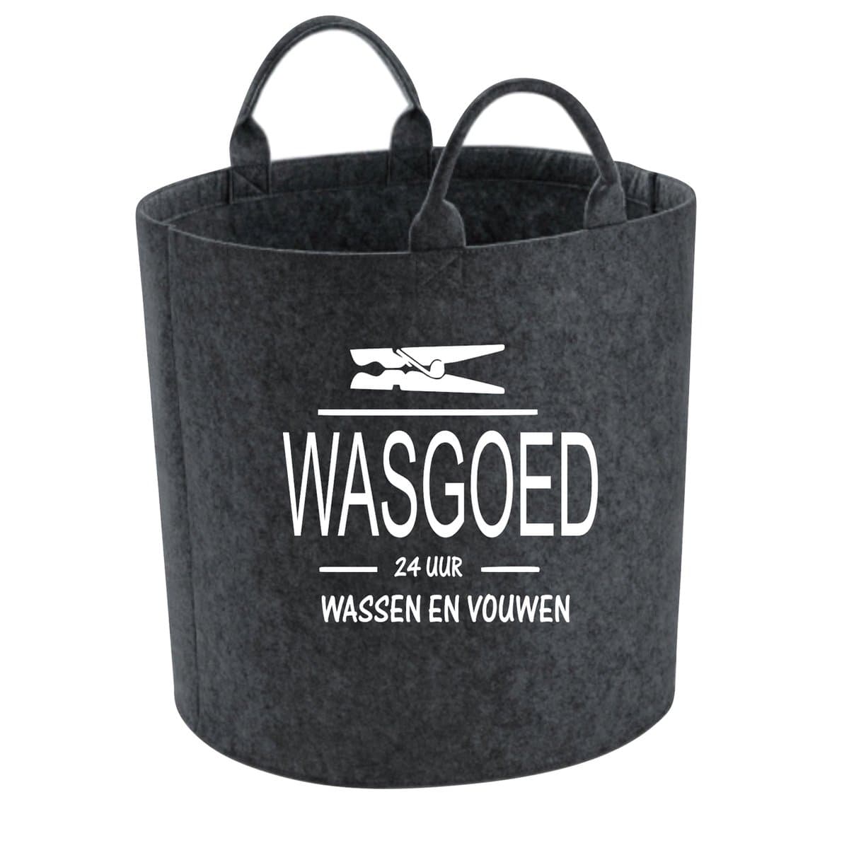 Wasmand vilt - Wasgoed 24 uur wassen en vouwen- donkergrijs- 40x40 cm