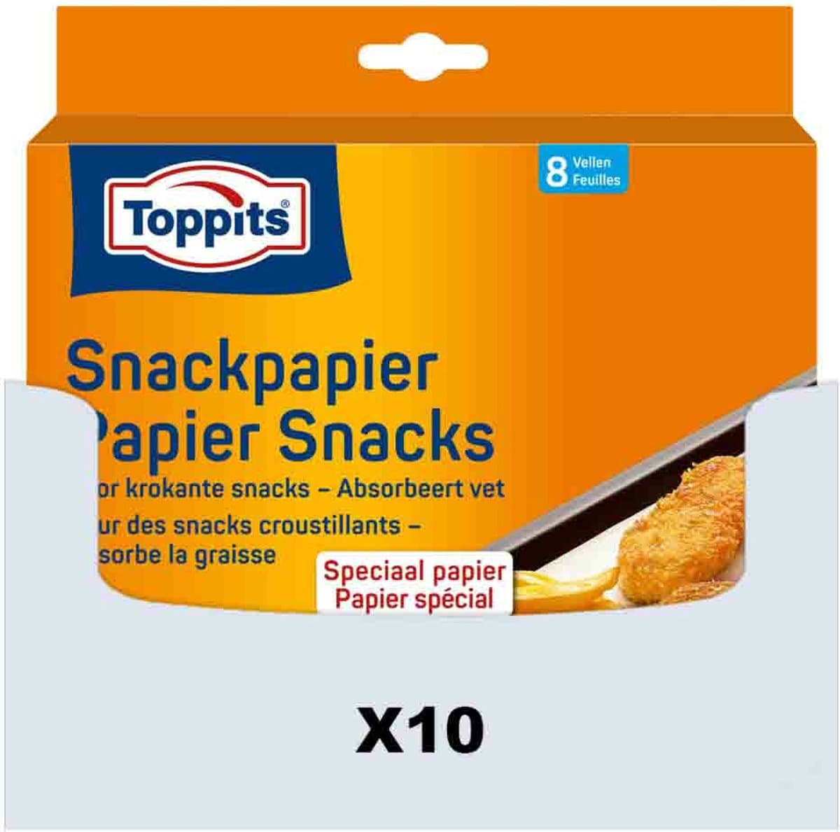 Toppits Snackpapier Vellen - 10 x 8 stuks - Voordeelverpakking