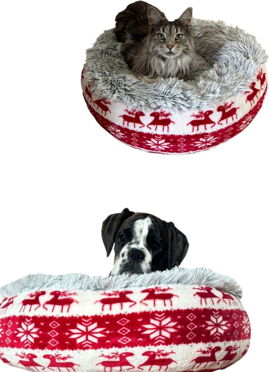 VSpecial Orthopedische Hondenmand - 50 CM - Donut Kattenmand - Hondenkussen - Kertsmand