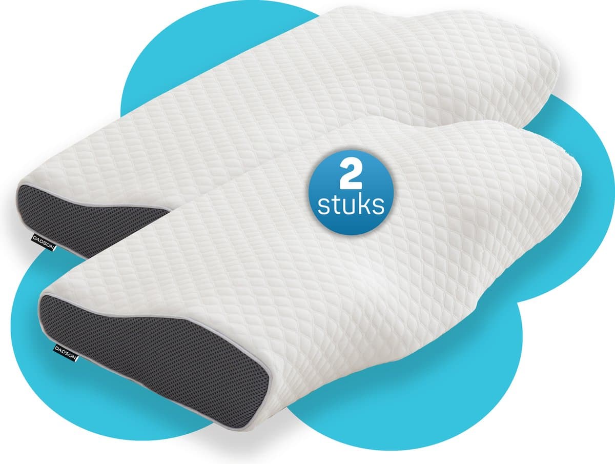 Dadson Hoofdkussen – Stevig – 30x50x10cm – Memory Foam – Traagschuim – Slaaphouding – Hoofdkussens – Slapen – Kussen