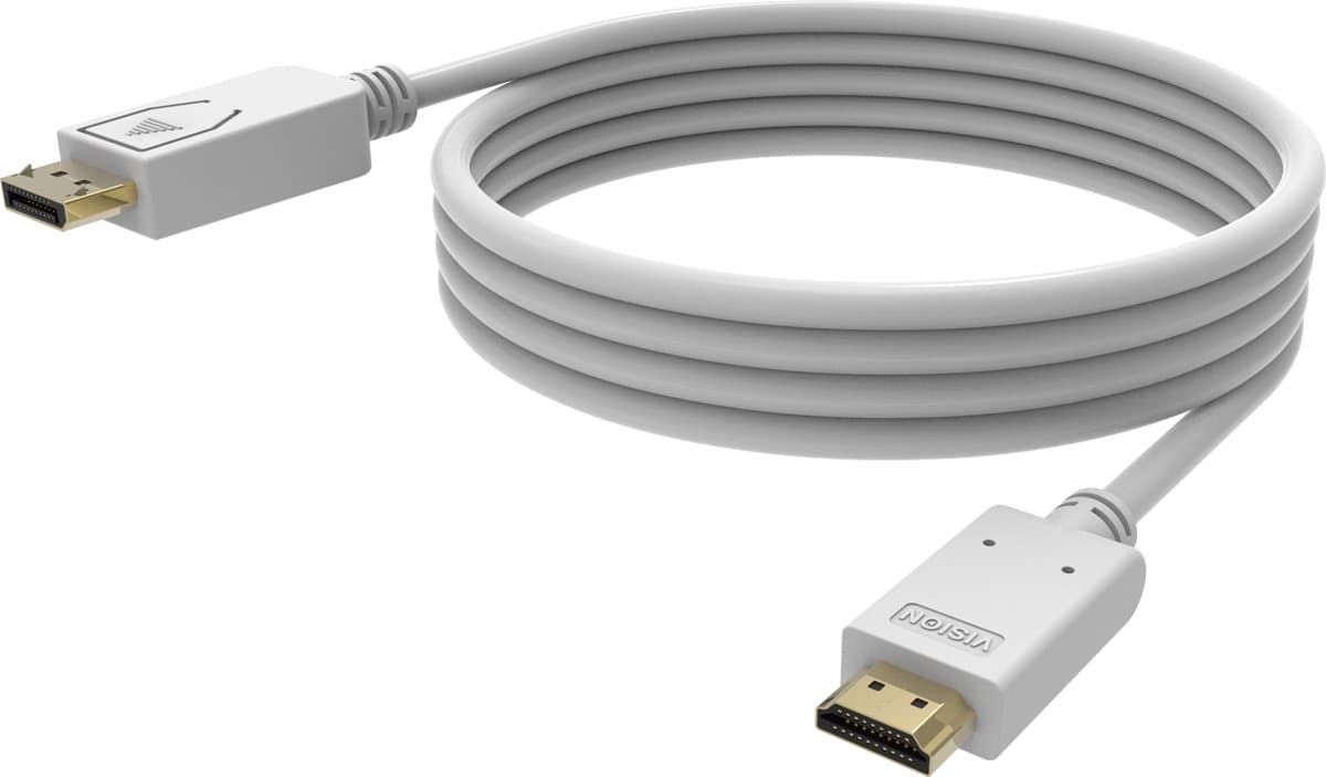 Vision TC 3MDPHDMI4K video kabel adapter 3 m DisplayPort HDMI Wit