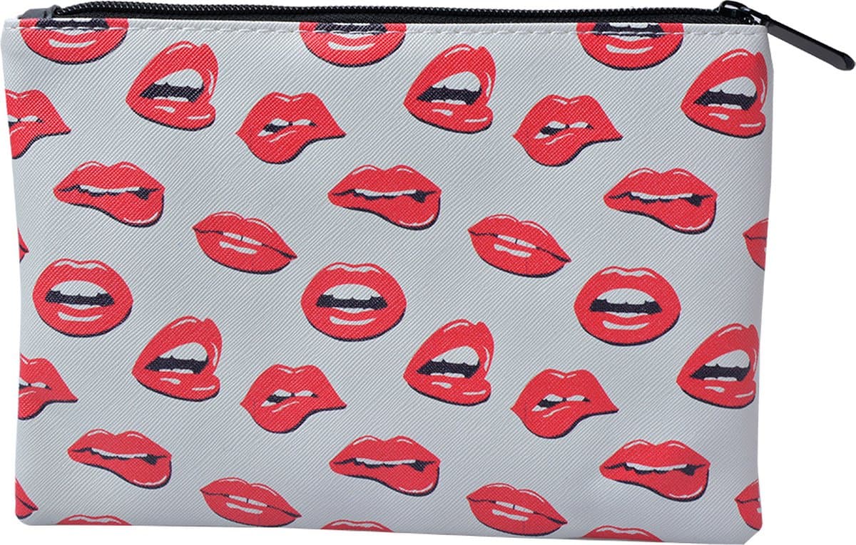 Juleeze Portemonnee 21x16 cm Wit Rood Kunststof Rode lippen