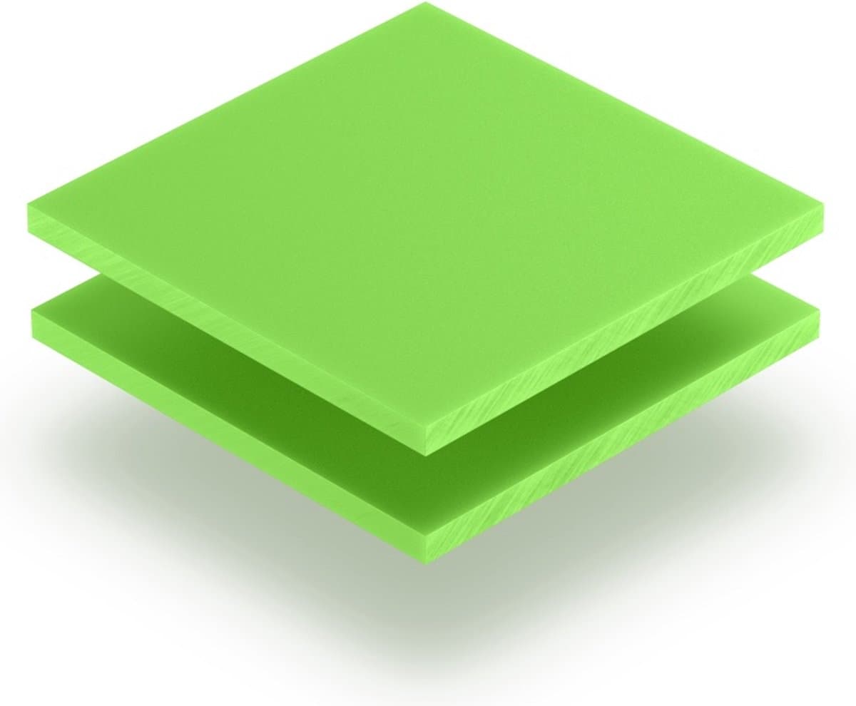 Plexiglas plaat 8 mm dik - 80 x 50 cm - Letterplaat Geelgroen