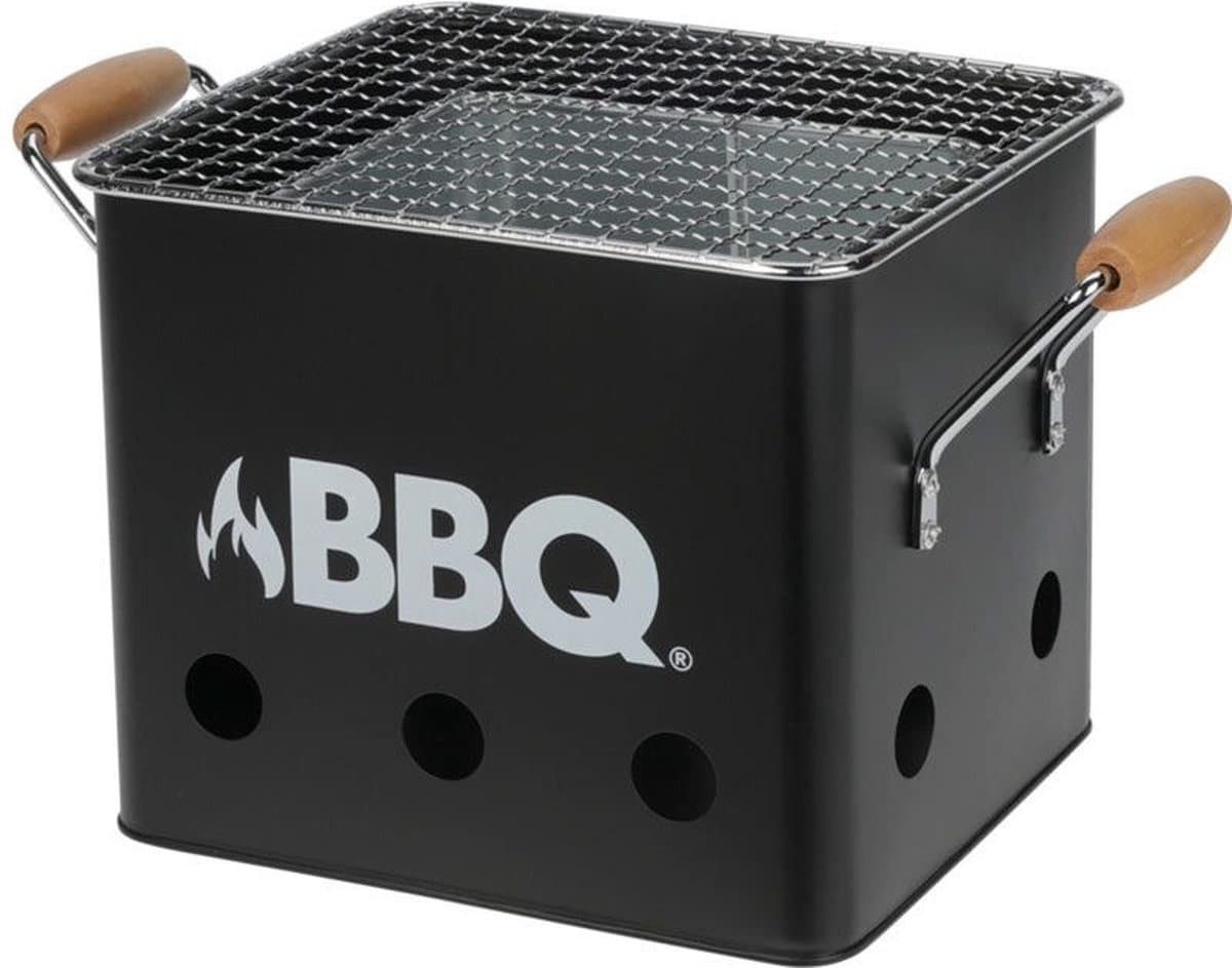 BBQ Cube Houtskool Barbecue - Matt Zwart, 18 x 15 x 15 cm