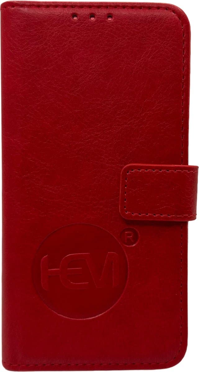 HEM Leren Hoesje Geschikt Voor Apple iPhone 14 Pro Max – Rood (Burned Red) Wallet Case – Lederen Bookcase Met TPU Binnenkant – 360° Beschermende Flip Cover